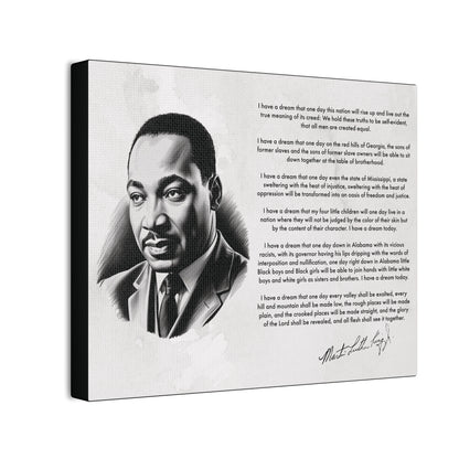 Canvas Stretched, MLK Day Inspirational Quote Dream like King, Black History Month Activism Art, Martin Luther King Jr Legacy Wall Decor,