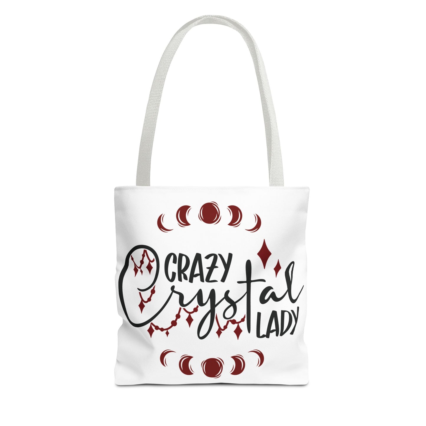 Crazy Crystal Lady Tote Bag - Perfect for Gift, Witchcraft, Crystals, Shopping, Eco-Friendly, Astrology Lover