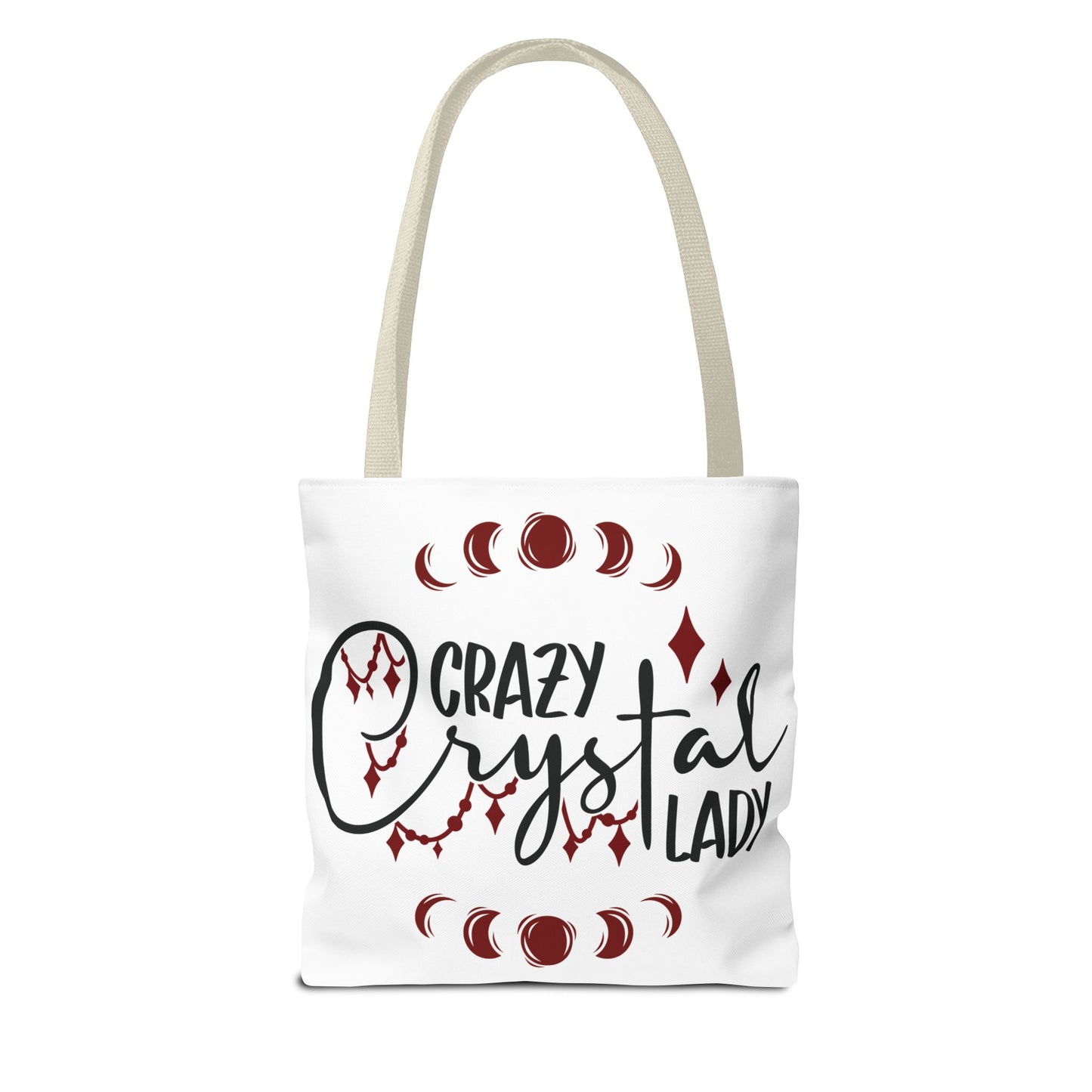 Crazy Crystal Lady Tote Bag - Perfect for Gift, Witchcraft, Crystals, Shopping, Eco-Friendly, Astrology Lover