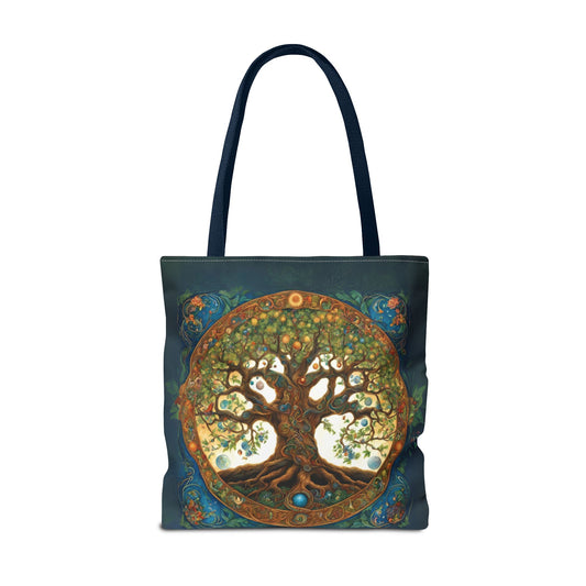 Tree of Life Witches Tote Bag - Witchy Witchcraft Wicca Eco-Friendly Shopper, Spell Book Accessories, Halloween Gift, Reusable